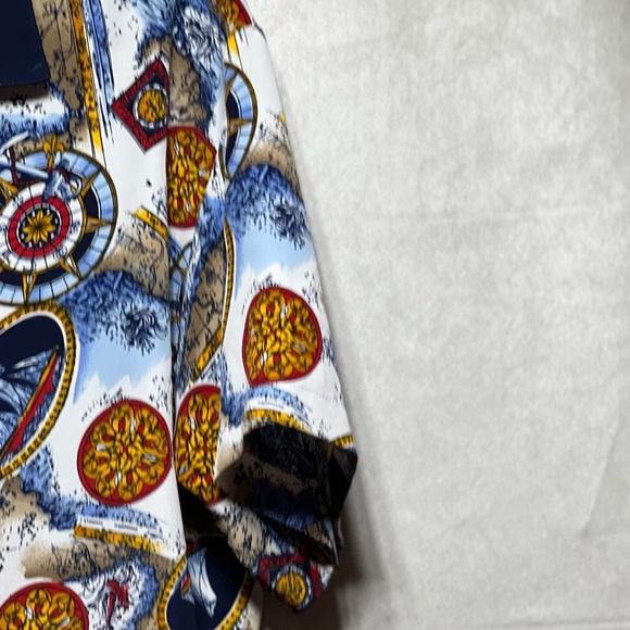 Laura & Jayne Collection Vintage Short Sleeve Multi Color Blouse, Size 14 - Picture 6 of 9